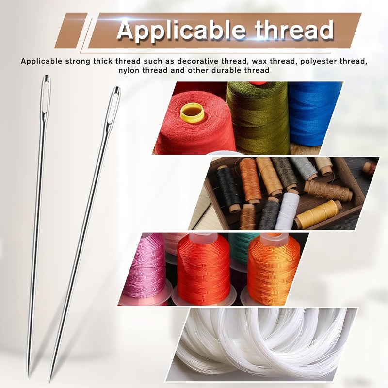 JUPEAN 2 Pcs Professional Upholstery Needles 12" Long Needle Tapestry Needle Leather Needles for Hand Stitching Large Sewing Needle for Repairing and Crafting Projects - Image 4